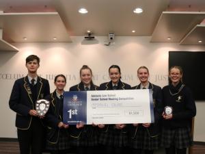 Six students from Immanuel College posing with the winning prize.