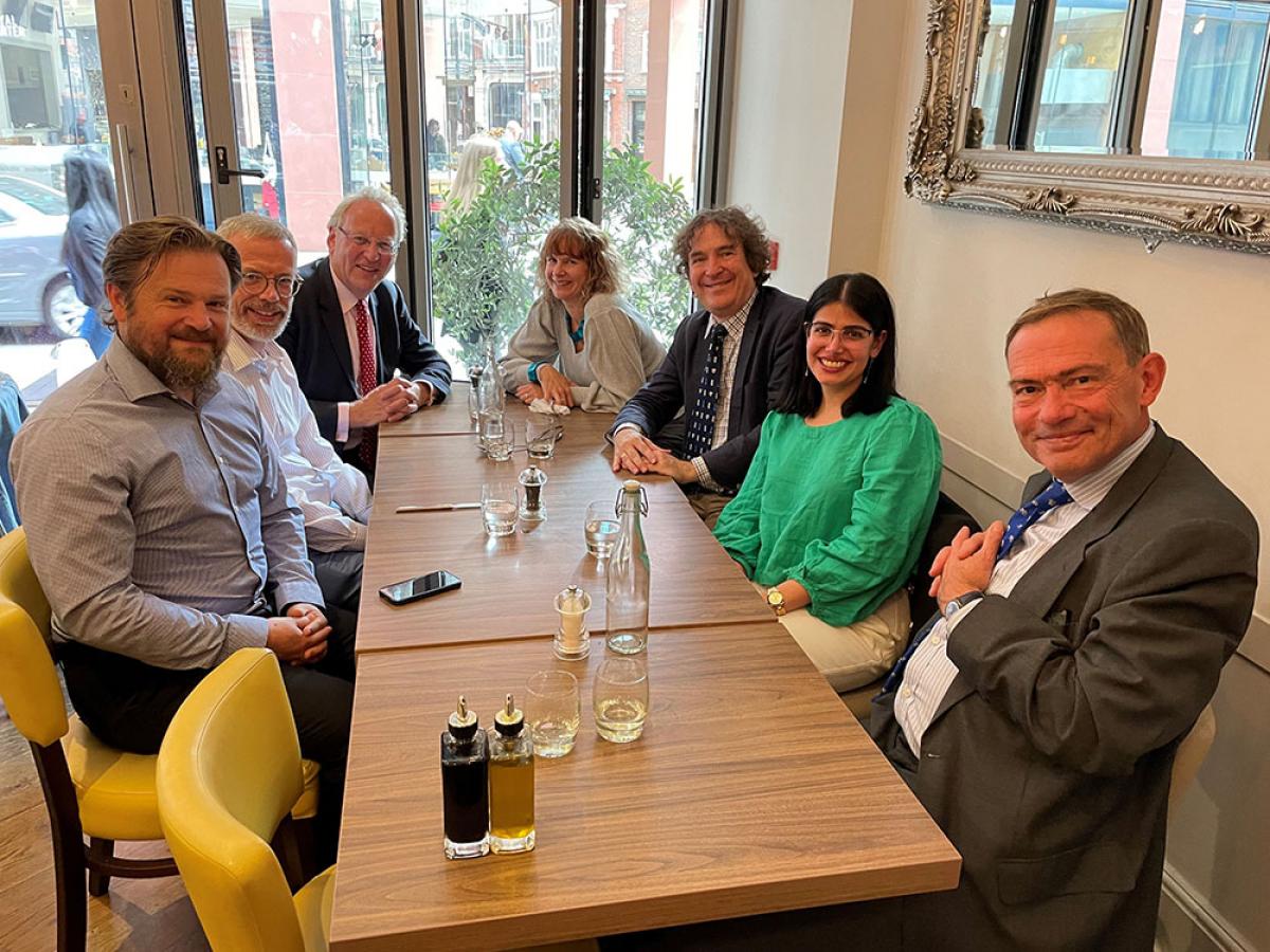 Associate Professor David Plater and Olga Pandos with Lord Justice Green and other Law Commissioners in London