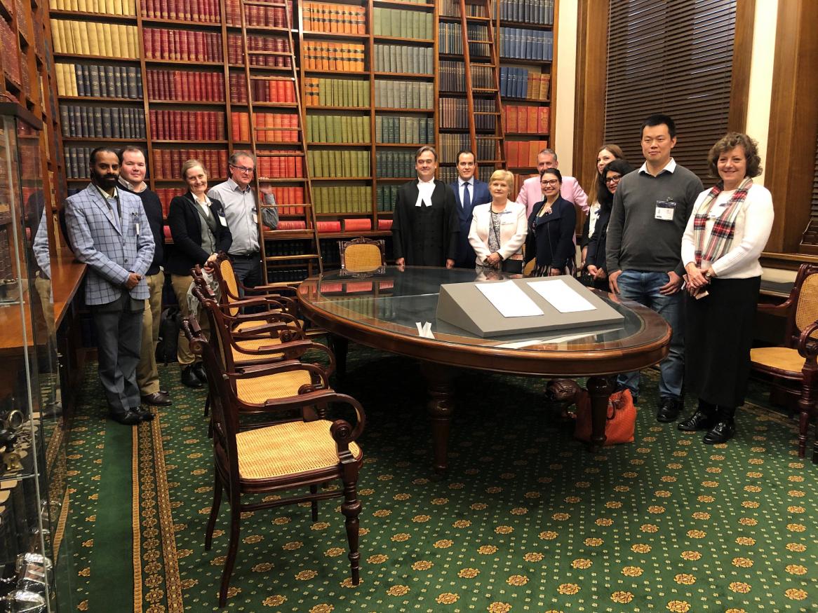 Academics visiting South Australian Parliament house library