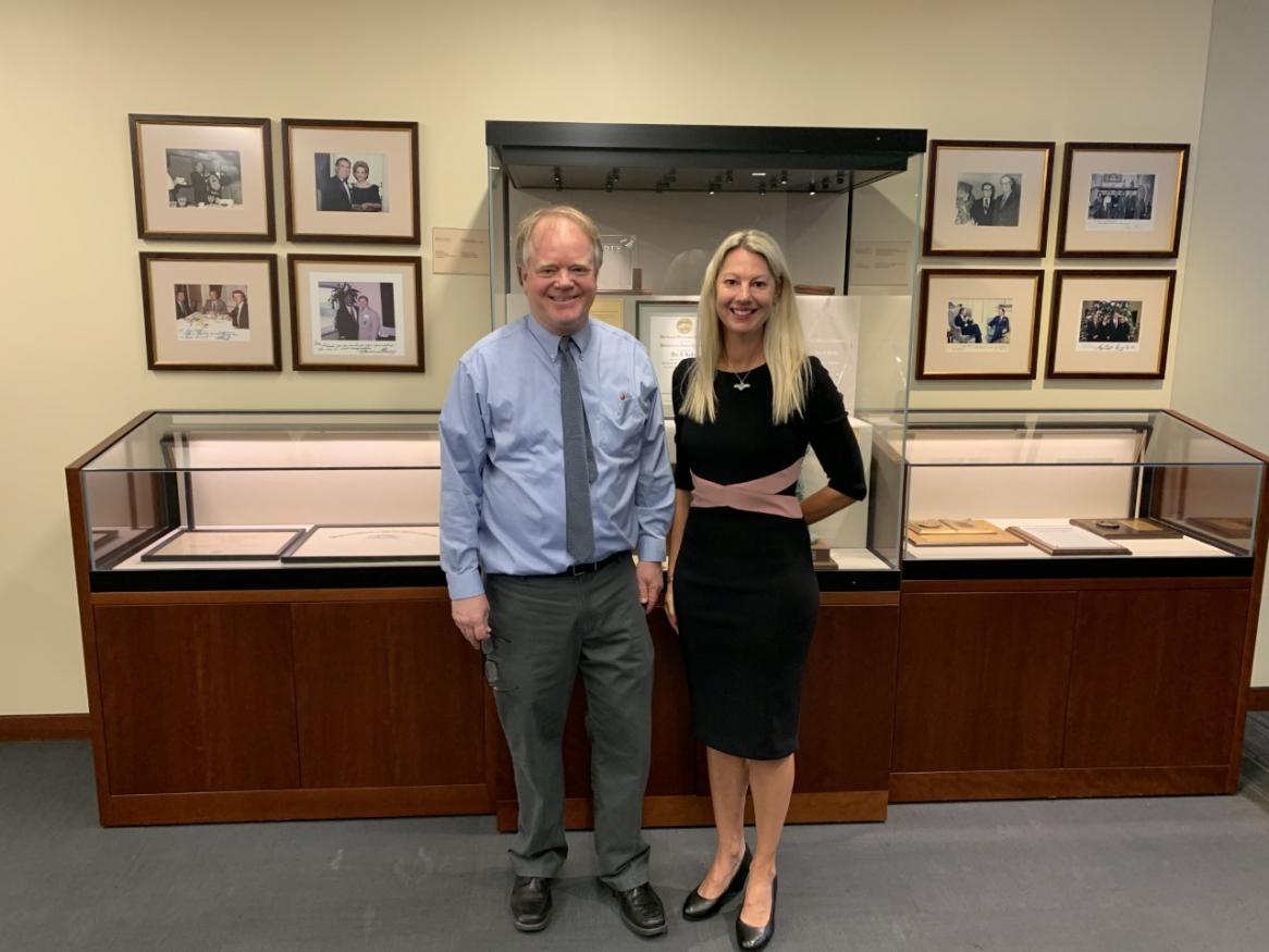 Photo of Professor Christopher Yukins Co-Director of Government Procurement Law Program at George Washington University and Dr Colette Langos, University of Adelaide.
