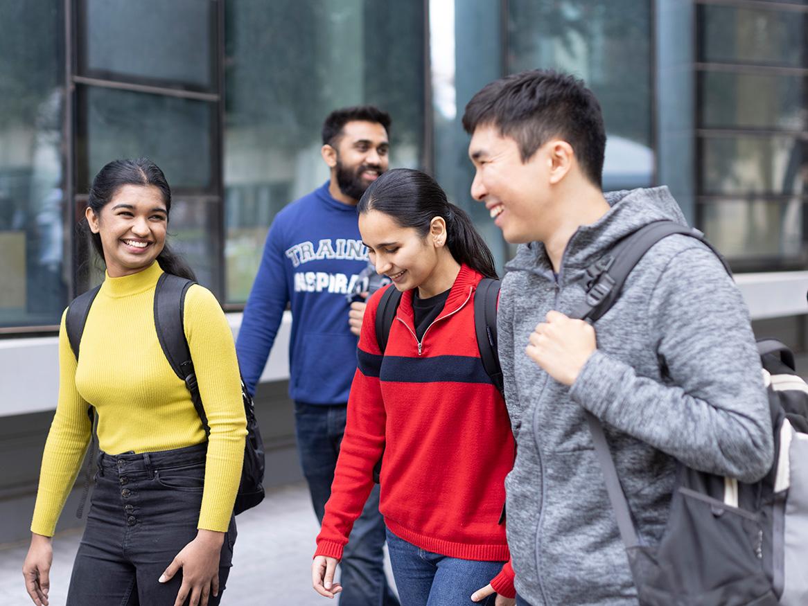 A group of friends walking together